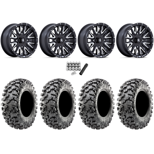 Maxxis Carnivore RT 30x10-14 (8ply) Radial Tires on MSA M49 Creed Matte Black & Machined Wheels
