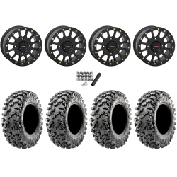 Maxxis Carnivore RT 30x10-14 (8ply) Radial Tires on System 3 Offroad SB-5 Matte Black Beadlock Wheels