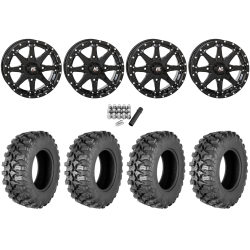 Quadboss QBT889 35x10-15 (8ply) Radial Tires on HL10 Gloss Black Wheels