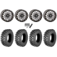 Quadboss QBT889 35x10-15 (8ply) Radial Tires on HL23 Gunmetal Grey Beadlock Wheels