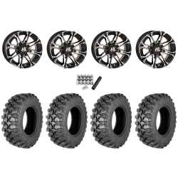 Quadboss QBT889 30x10-14 (8ply) Radial Tires on HL3 Machined Wheels