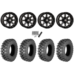 Quadboss QBT889 30x10-14 (8ply) Radial Tires on HL4 Gloss Black Wheels