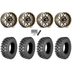 Quadboss QBT889 30x10-14 (8ply) Radial Tires on ITP Hurricane Bronze Wheels