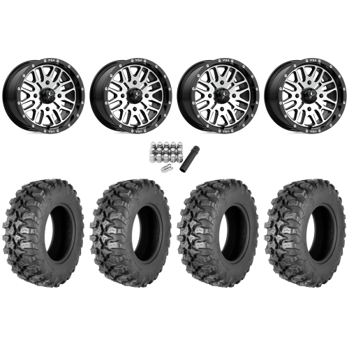 Quadboss QBT889 30x10-14 (8ply) Radial Tires on MSA M38 Brute Machined Wheels