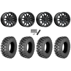 Quadboss QBT889 30x10-14 (8ply) Radial Tires on MSA M43 Fang Titanium Tint Wheels