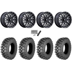 Quadboss QBT889 30x10-14 (8ply) Radial Tires on MSA M49 Creed Matte Black & Machined Wheels