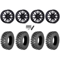 Quadboss QBT889 30x10-15 (8ply) Radial Tires on MSA M51 Thunderlips Matte Black Wheels
