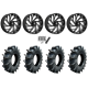 Assassinator Mud Tires 50x12-24 on Fuel Reaction Gloss Black Milled Wheels