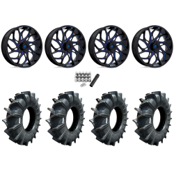 Assassinator Mud Tires 50x12-24 on Fuel Runner Candy Blue Wheels