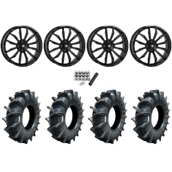 Assassinator Mud Tires 50x12-24 on High Lifter HL21 Gloss Black Wheels