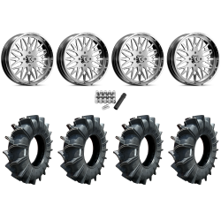 Assassinator Mud Tires 50x12-24 on KG1 Forged KU014 Trident Polished Wheels