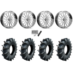 Assassinator Mud Tires 50x12-24 on KG1 Forged KU016 Rays Polished Wheels