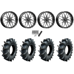 Assassinator Mud Tires 50x12-24 on MSA M46 Blade Gloss Black Milled Wheels