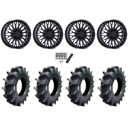 Assassinator Mud Tires 50x12-24 on MSA M50 Clubber Gloss Black Wheels