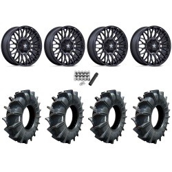 Assassinator Mud Tires 50x12-24 on MSA M50 Clubber Matte Black DDT Wheels