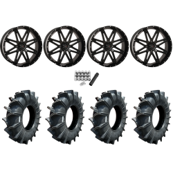 Assassinator Mud Tires 50x12-24 on System 3 Offroad ST-7 Gloss Black Milled (24x9) Wheels