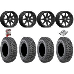 Toyo Open Country SxS M/T 32-9.5-R15 Tires on V01 Gloss Black Wheels