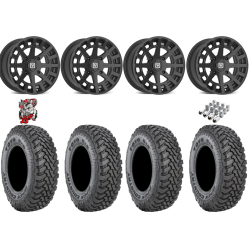 Toyo Open Country SxS M/T 32-9.5-R15 Tires on V04 Satin Black Wheels