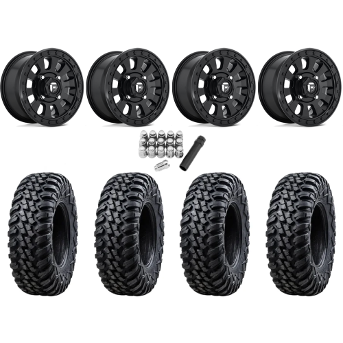 Tusk Terrabite 30x10-15 Radial Tires on Fuel Tactic Matte Black Wheels