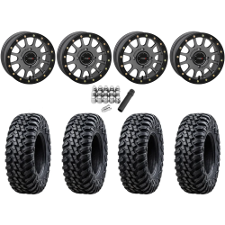 Tusk Terrabite 30x10-14 Radial Tires on SB-5 Gunmetal Grey Beadlock Wheels