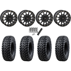 Tusk Terrabite 30x10-14 Radial Tires on SB-5 Matte Black Beadlock Wheels