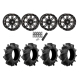 Assassinator Mud Tires 29.5x8-14 on HL22 Gloss Black & Machined Wheels