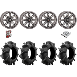 Assassinator Mud Tires 32-8-14 on HL22 Gunmetal Grey Wheels