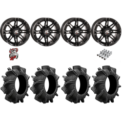 Assassinator Mud Tires 29.5-8-14 on HL3 Gloss Black Wheels