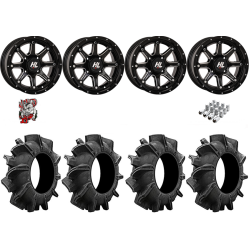 Assassinator Mud Tires 28-10-14 on HL4 Gloss Black Wheels