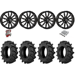 BKT TR 171 44-11.2-24 Tires on HL21 Gloss Black Wheels