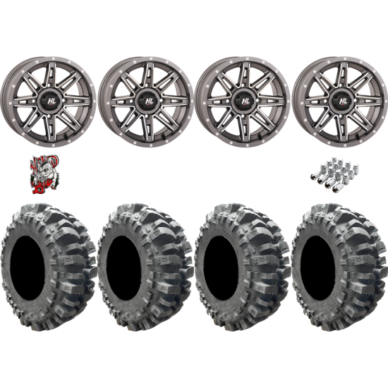 Interco Bogger 28-10-14 Tires on HL22 Gunmetal Grey Wheels