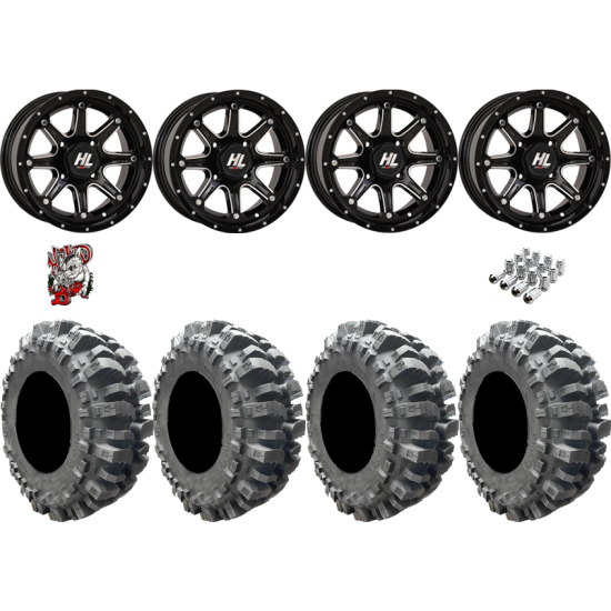 Interco Bogger 27-10-14 Tires on HL4 Gloss Black Wheels