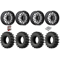 EFX MotoSlayer 32-9.5-18 Tires on Fuel Arc Gloss Black Milled Wheels