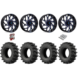 EFX MotoSlayer 32-9.5-18 Tires on Fuel Runner Candy Blue Wheels