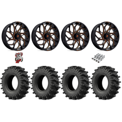 EFX MotoSlayer 32-9.5-18 Tires on Fuel Runner Candy Orange Wheels