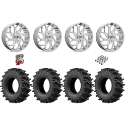 EFX MotoSlayer 33-9.5-22 Tires on Fuel Runner Polished Wheels