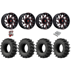 EFX MotoSlayer 32-9.5-18 Tires on Fuel Runner Candy Red Wheels