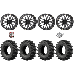 EFX MotoSlayer 32-9.5-18 Tires on ST-3 Matte Black Wheels
