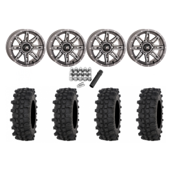 Frontline ACP 28x10-14 Tires on HL22 Gunmetal Grey Wheels