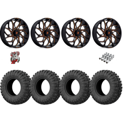 EFX Motoclaw 33-10-20 Tires on Fuel Runner Candy Orange Wheels