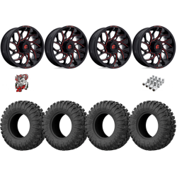 EFX Motoclaw 33-10-20 Tires on Fuel Runner Candy Red Wheels