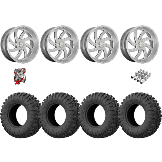 EFX Motoclaw 35-10-20 Tires on MSA M36 Switch Brushed Titanium Wheels