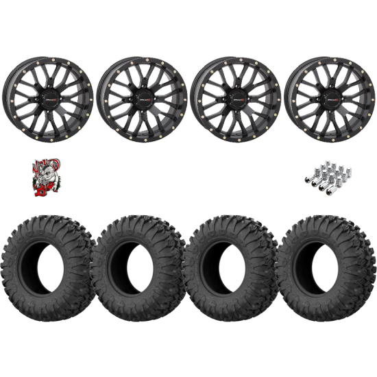 EFX Motoclaw 33-10-20 Tires on ST-3 Matte Black Wheels