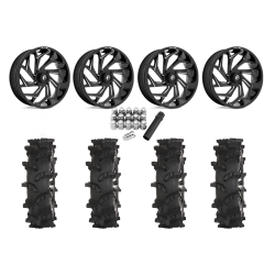 High Lifter Outlaw Max 40x10-24 Tires on Fuel Reaction Milled Wheels