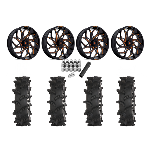 High Lifter Outlaw Max 44x10-24 Tires on Fuel Runner Candy Orange Wheels