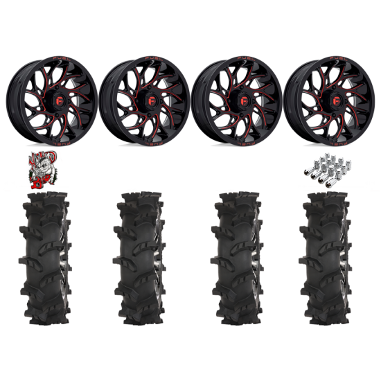 High Lifter Outlaw Max 40-10-24 Tires on Fuel Runner Candy Red Wheels