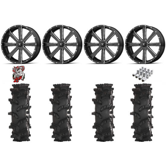 High Lifter Outlaw Max 40-10-24 Tires on MSA M34 Flash Milled Wheels