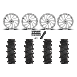 High Lifter Outlaw Max 35x10-20 Tires on MSA M46 Blade Chrome Wheels