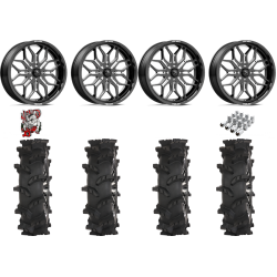 High Lifter Outlaw Max 40-10-24 Tires on MSA M47 Sniper Gloss Black Milled Wheels