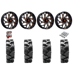 Quadboss QBT680 36-9.5-20 Tires on Fuel Runner Candy Orange Wheels